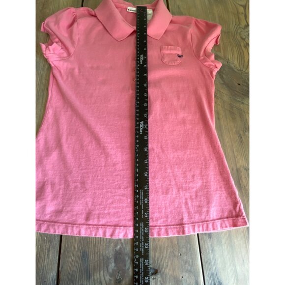 Y2K No Boundaries Polo Shirt Juniors L(11-12) Pink Fitted Heart Embroidery - Picture 6 of 7